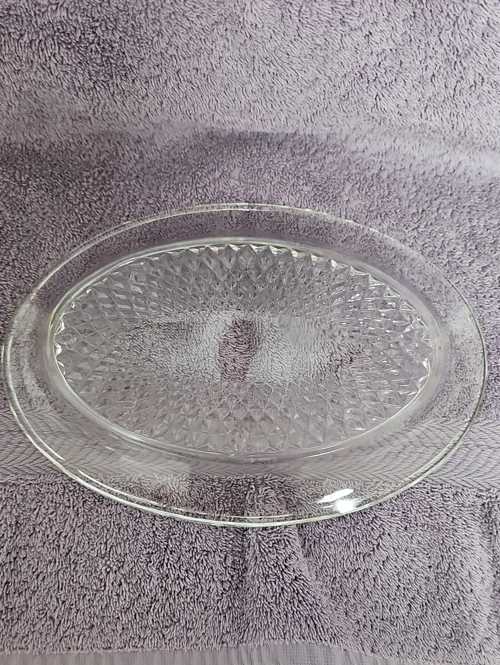 Vintage Indiana Glass Diamond Point Butter Dish